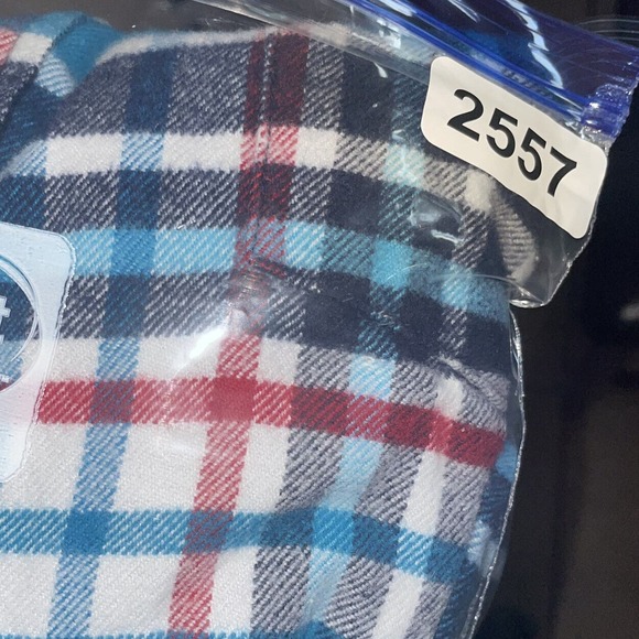 Merona Mens‎ Size Medium Blue Plaid Long Sleeve Cotton Button Up Shirt Pocket - Picture 6 of 6